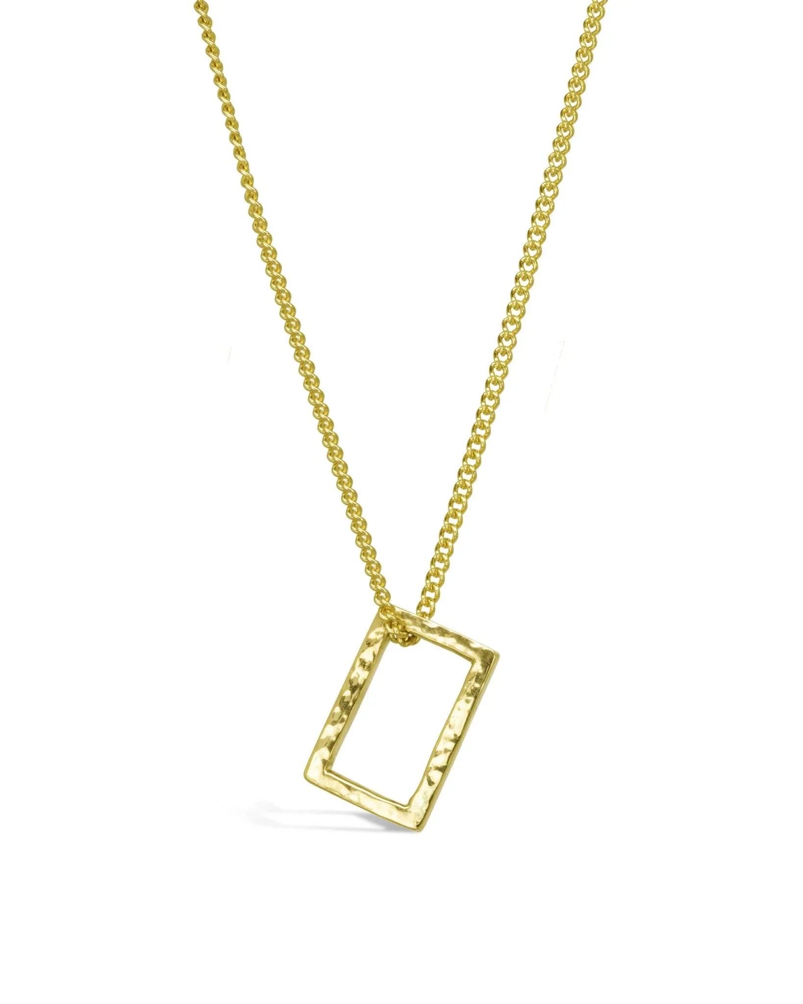 Hammered Solid 9ct Gold Portal Pendant Pendant Pruden and Smith