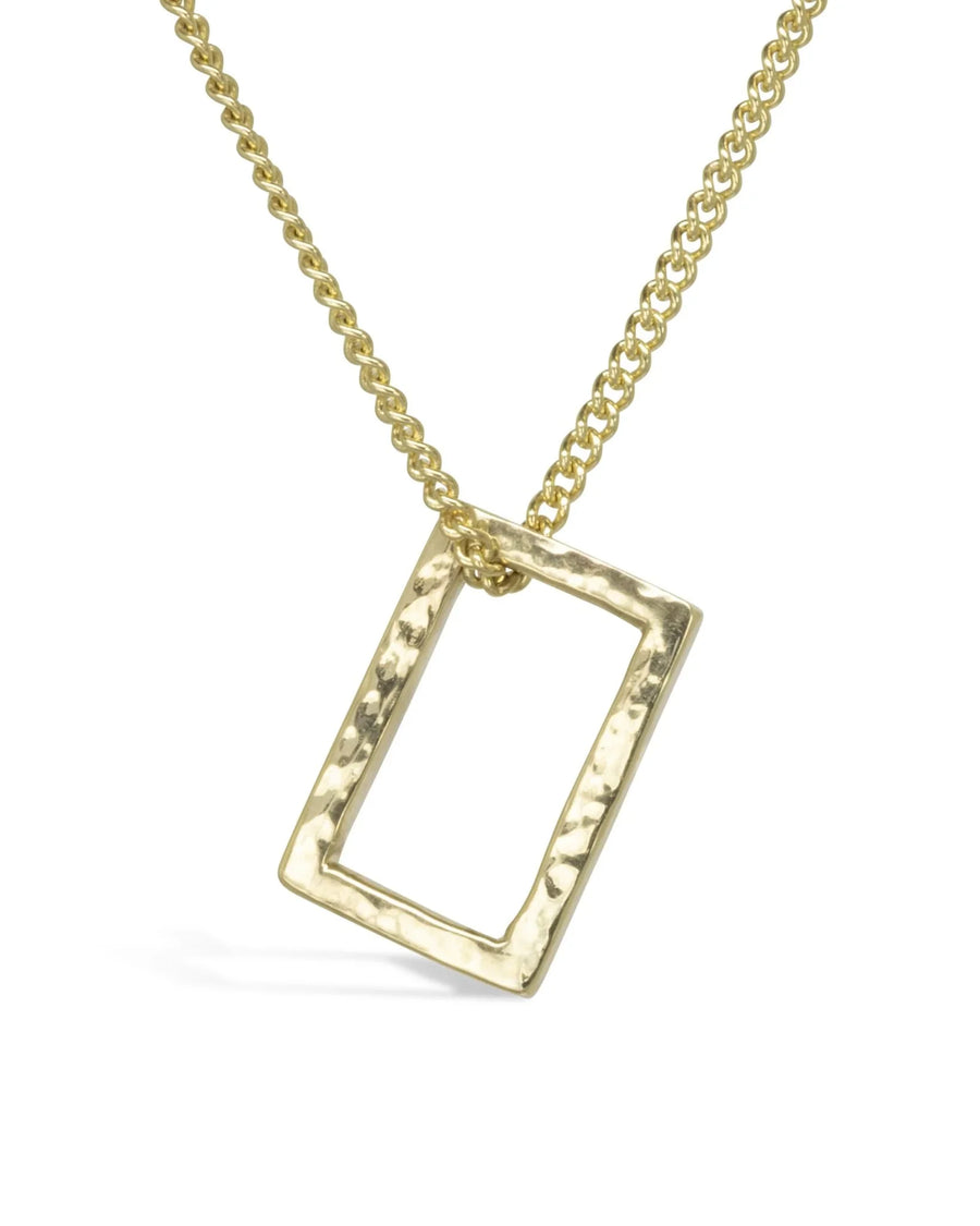 Hammered Solid 9ct Gold Portal Pendant Pendant Pruden and Smith