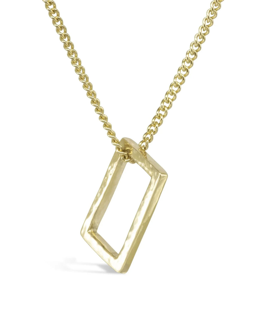 Hammered Solid 9ct Gold Portal Pendant Pendant Pruden and Smith