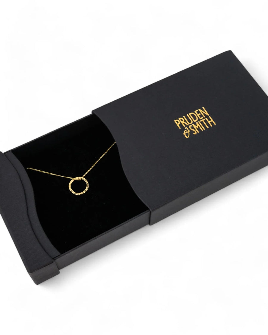 Hammered Solid 9ct Gold Portal Pendant Pendant Pruden and Smith
