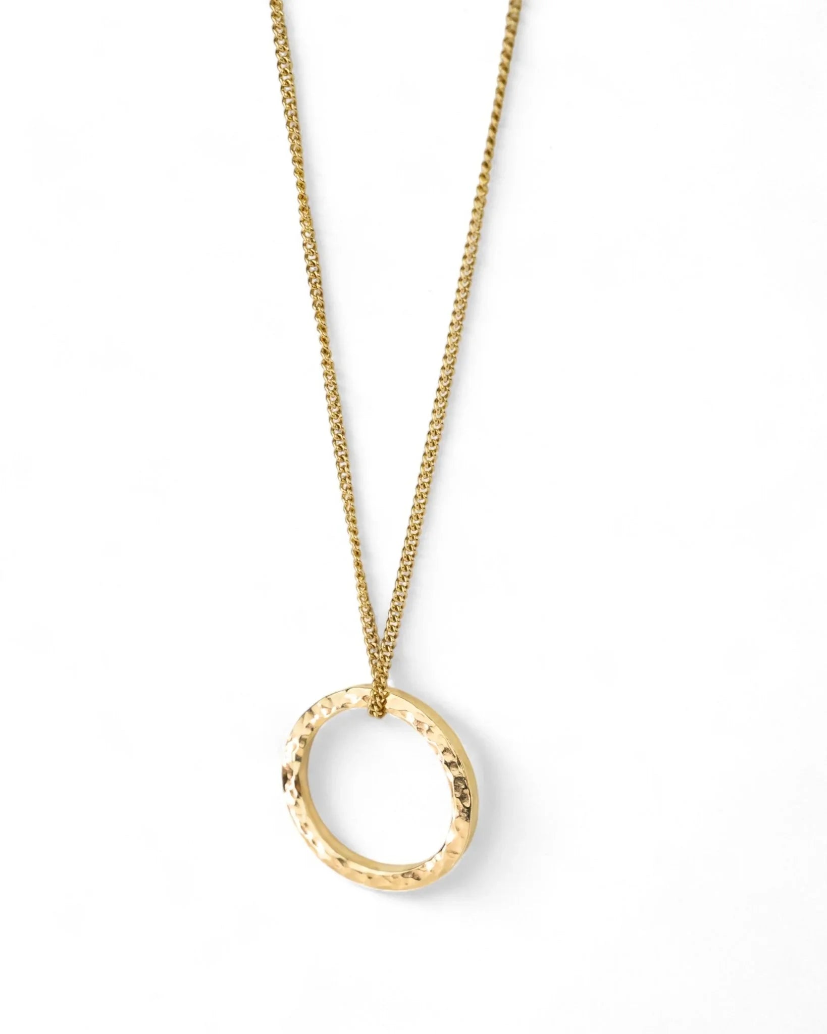 Hammered Solid 9ct Gold Ring Pendant Pendant Pruden and Smith