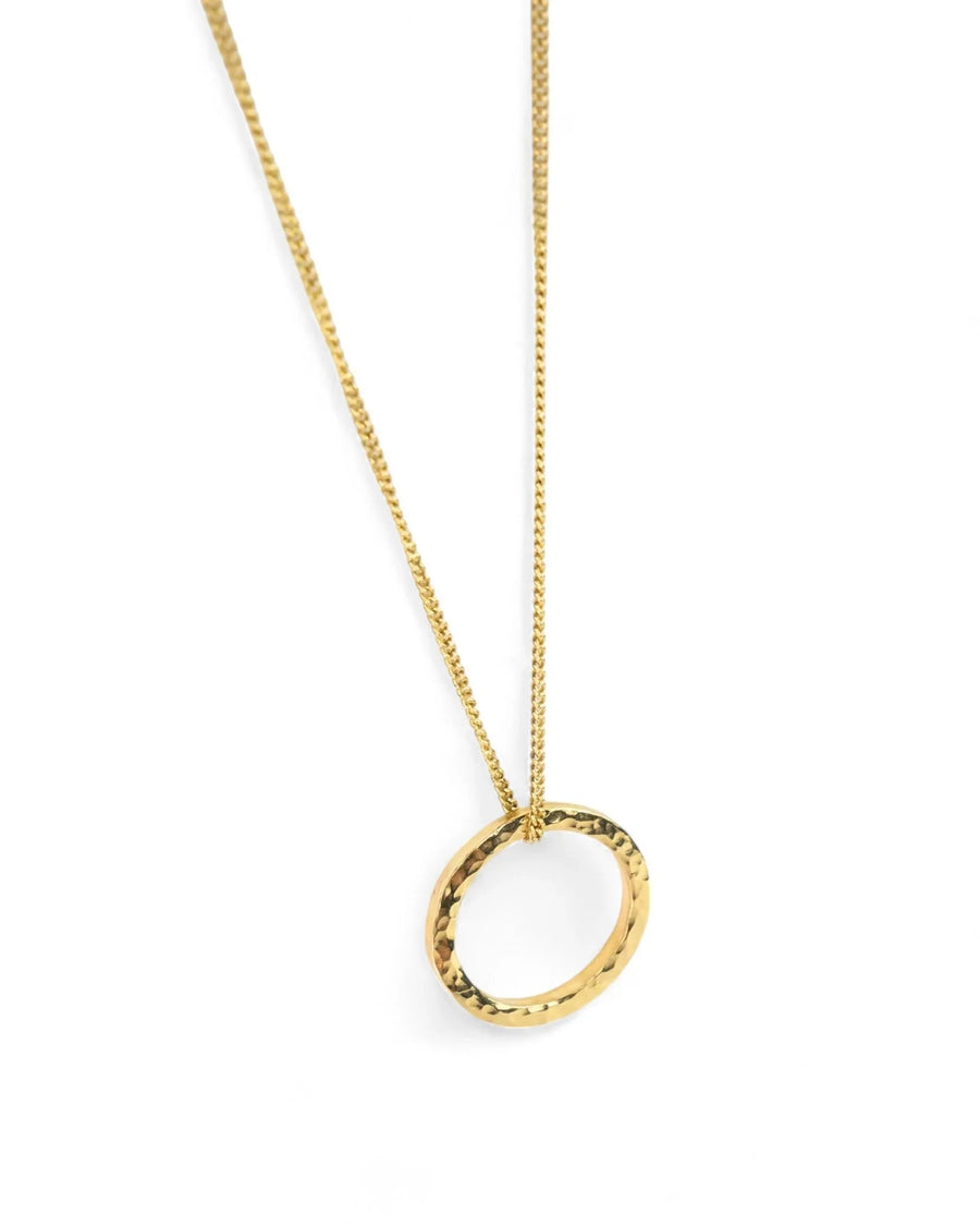 Hammered Solid 9ct Gold Ring Pendant Pendant Pruden and Smith