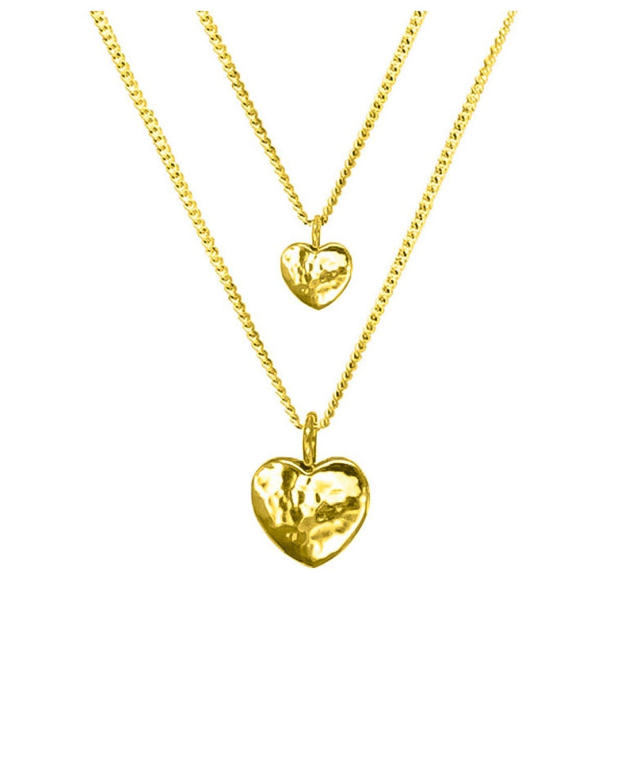 Hammered 9ct Yellow Gold Heart Pendant Pendant Pruden and Smith