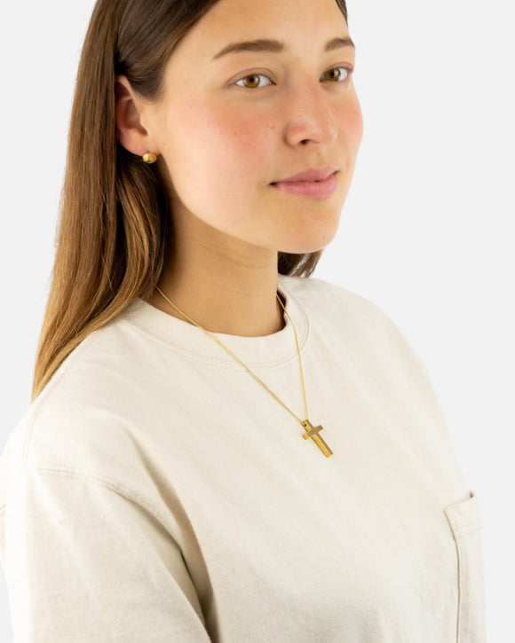 Hammered Solid Gold Cross Pendant Pruden and Smith