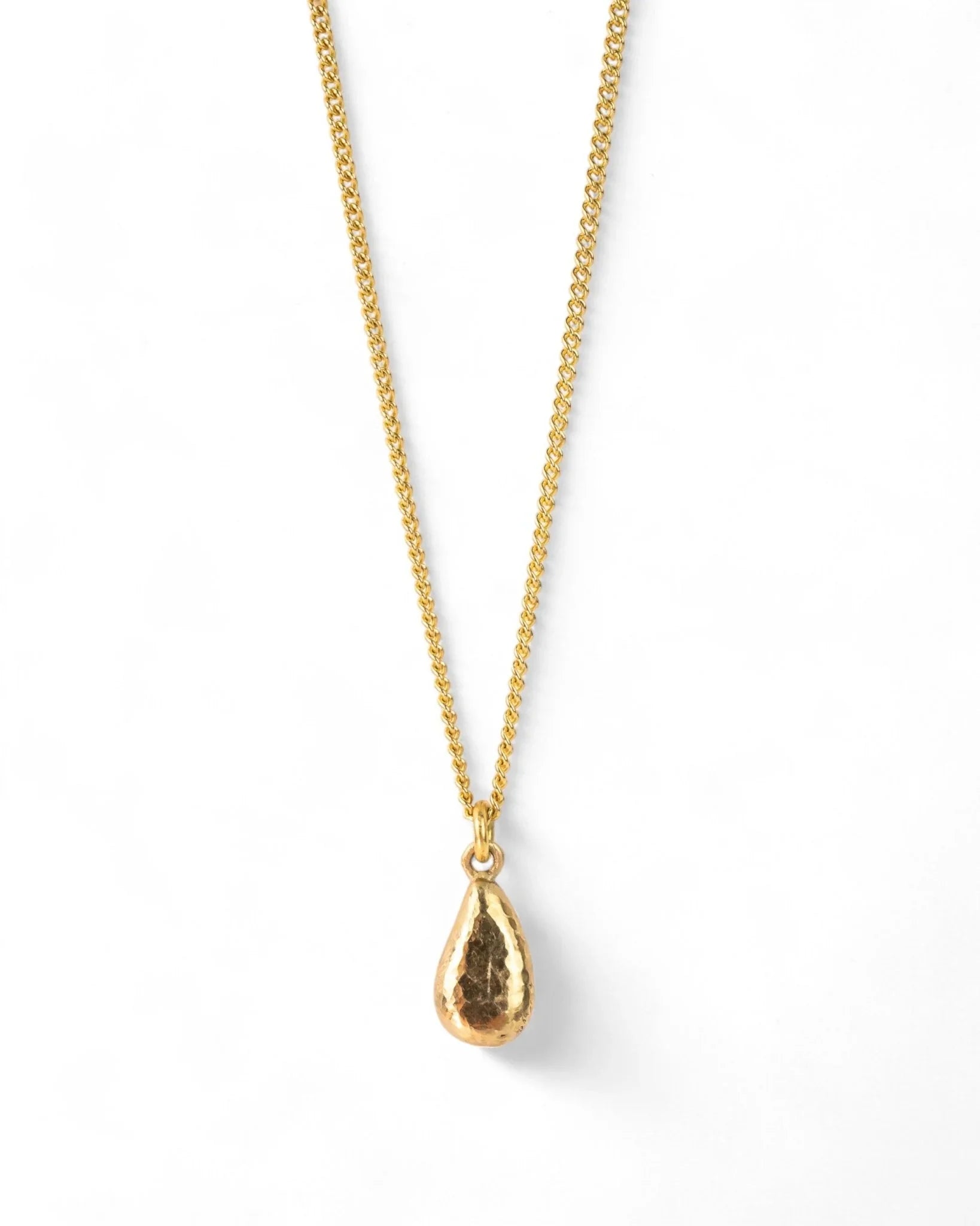 Hammered Teardrop 9ct Yellow Gold Pendant Pendant Pruden and Smith