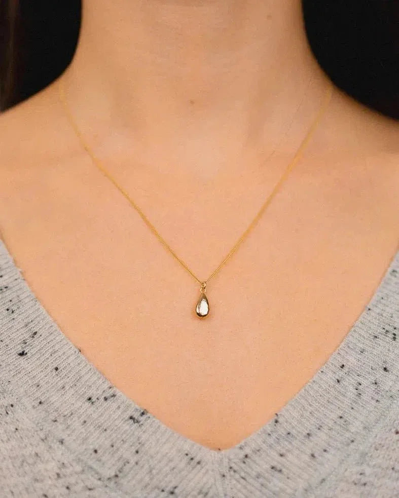 Hammered Teardrop 9ct Yellow Gold Pendant Pendant Pruden and Smith