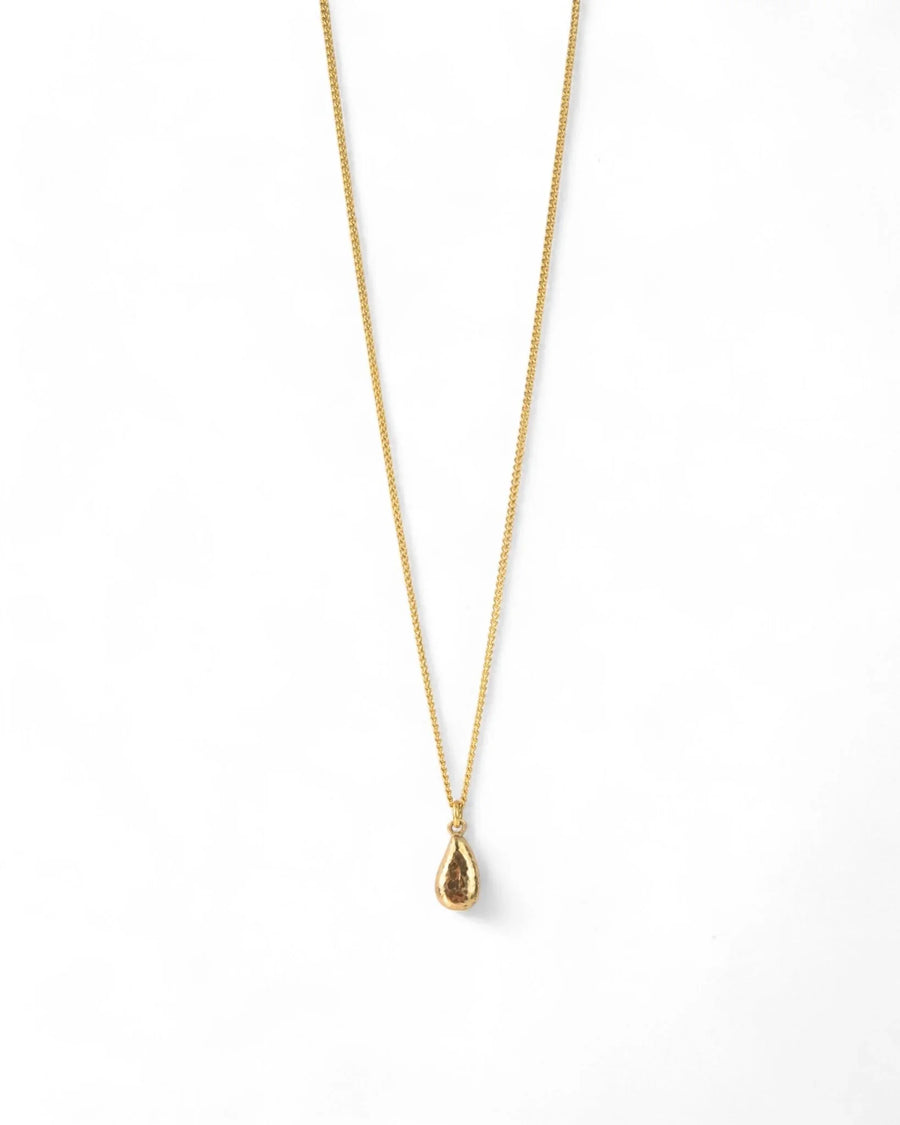 Hammered Teardrop 9ct Yellow Gold Pendant Pendant Pruden and Smith