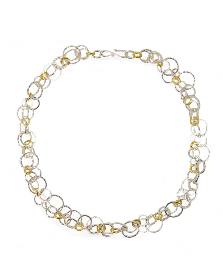 Hammered Two Tone Chain Necklace Necklace Pruden and Smith