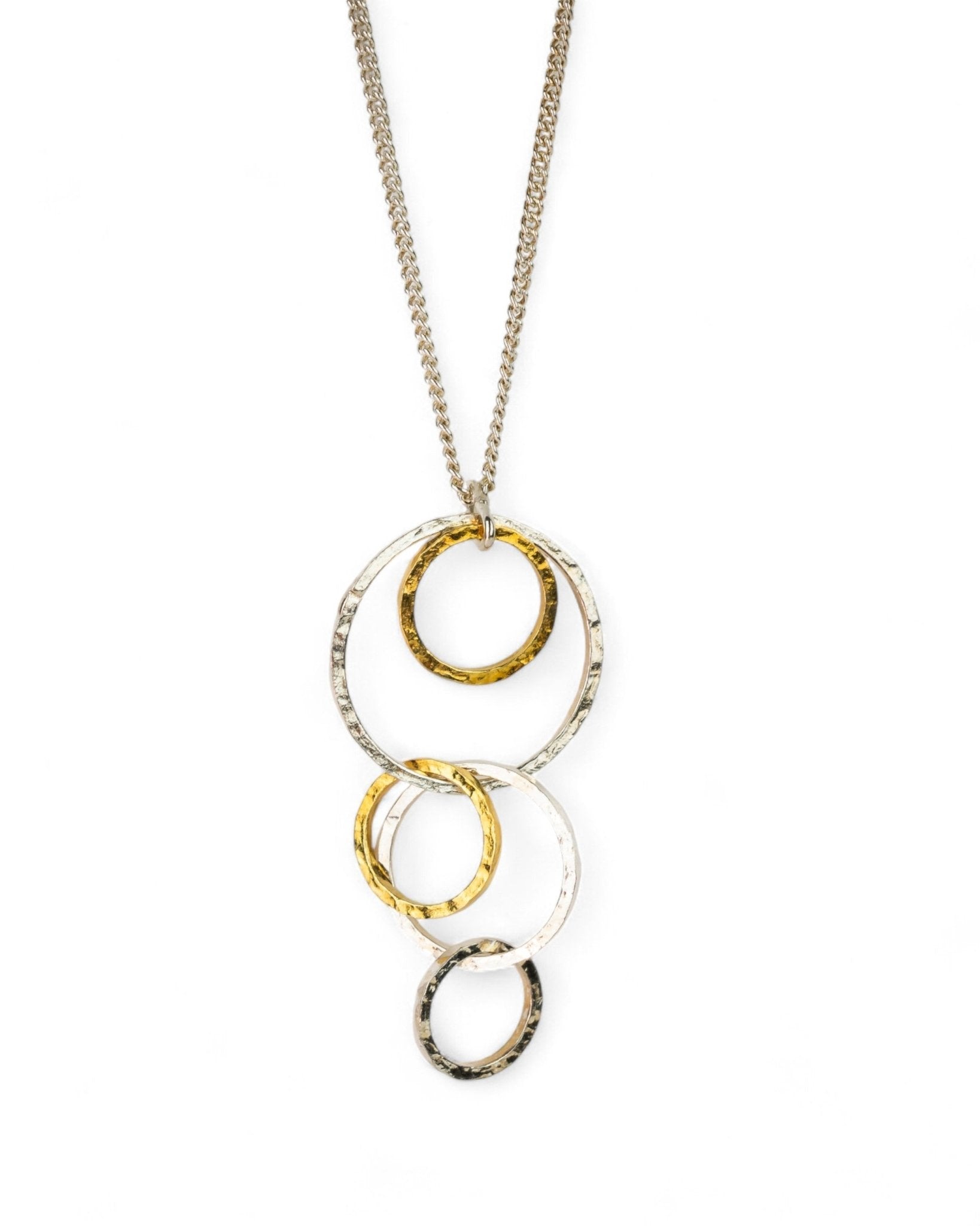 Hammered Two Tone Chain Pendant Pendant Pruden and Smith