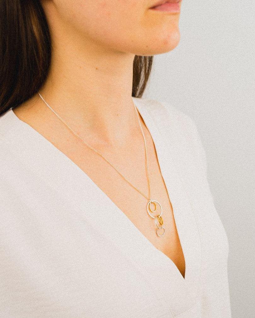 Hammered Two Tone Chain Pendant Pendant Pruden and Smith
