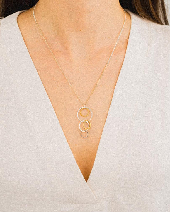 Hammered Two Tone Chain Pendant Pendant Pruden and Smith