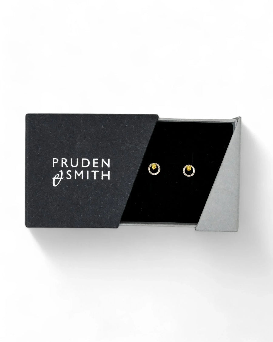 Hammered Two Tone Rough Stud Earrings (Dainty) Earrings Pruden and Smith