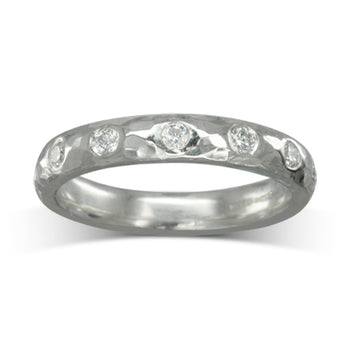 Hammered Diamond Eternity Ring Ring Pruden and Smith   