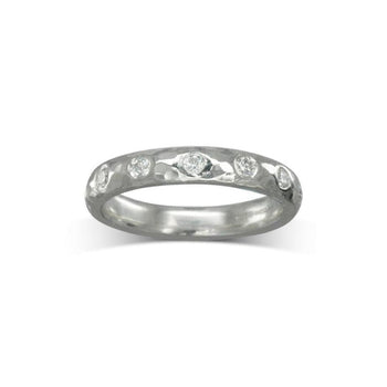 Hammered Diamond Eternity Ring Ring Pruden and Smith   