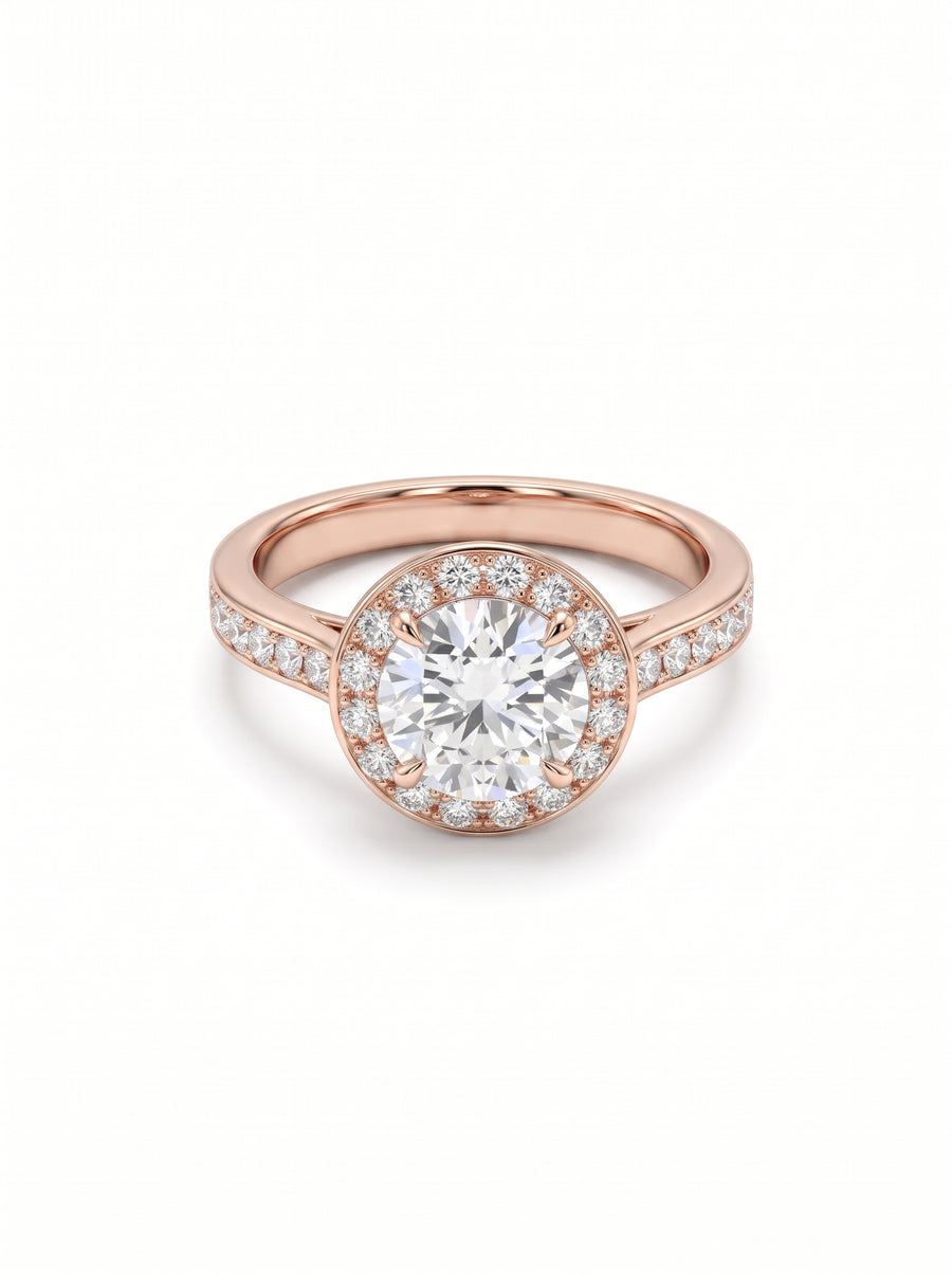 Heart Diamond Cluster Engagement Ring (With Set Diamonds)