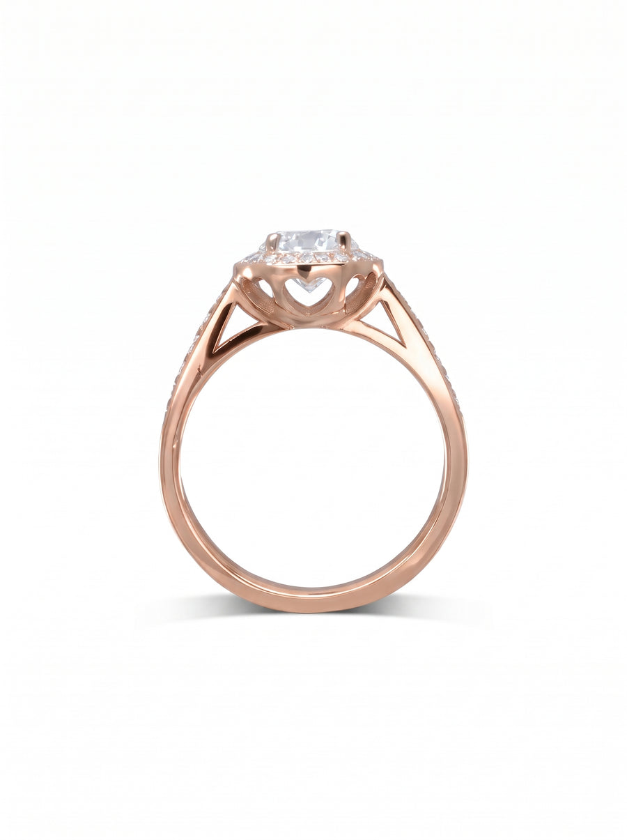 Heart Diamond Cluster Engagement Ring (With Set Diamonds)