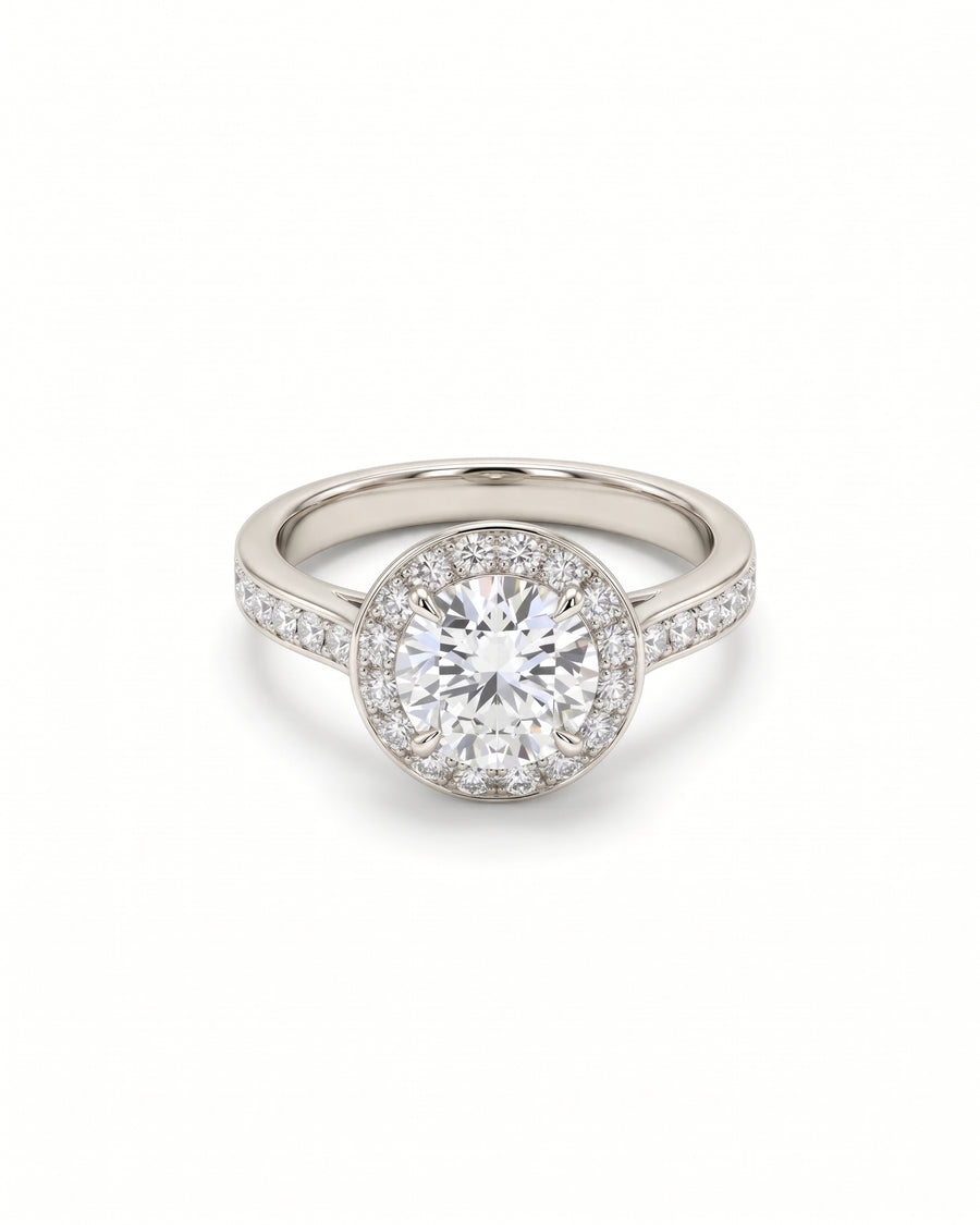 Heart Diamond Cluster Engagement Ring (With Set Diamonds)