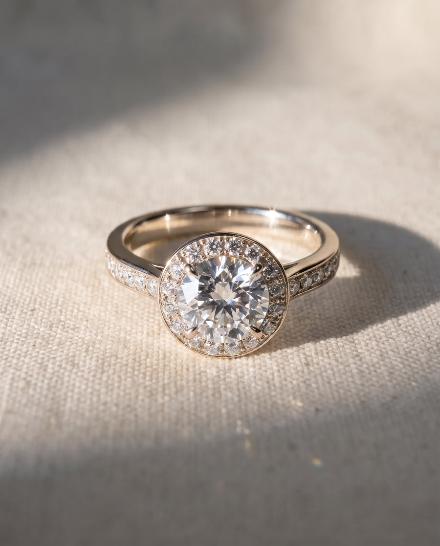 Heart Diamond Cluster Engagement Ring (With Set Diamonds)