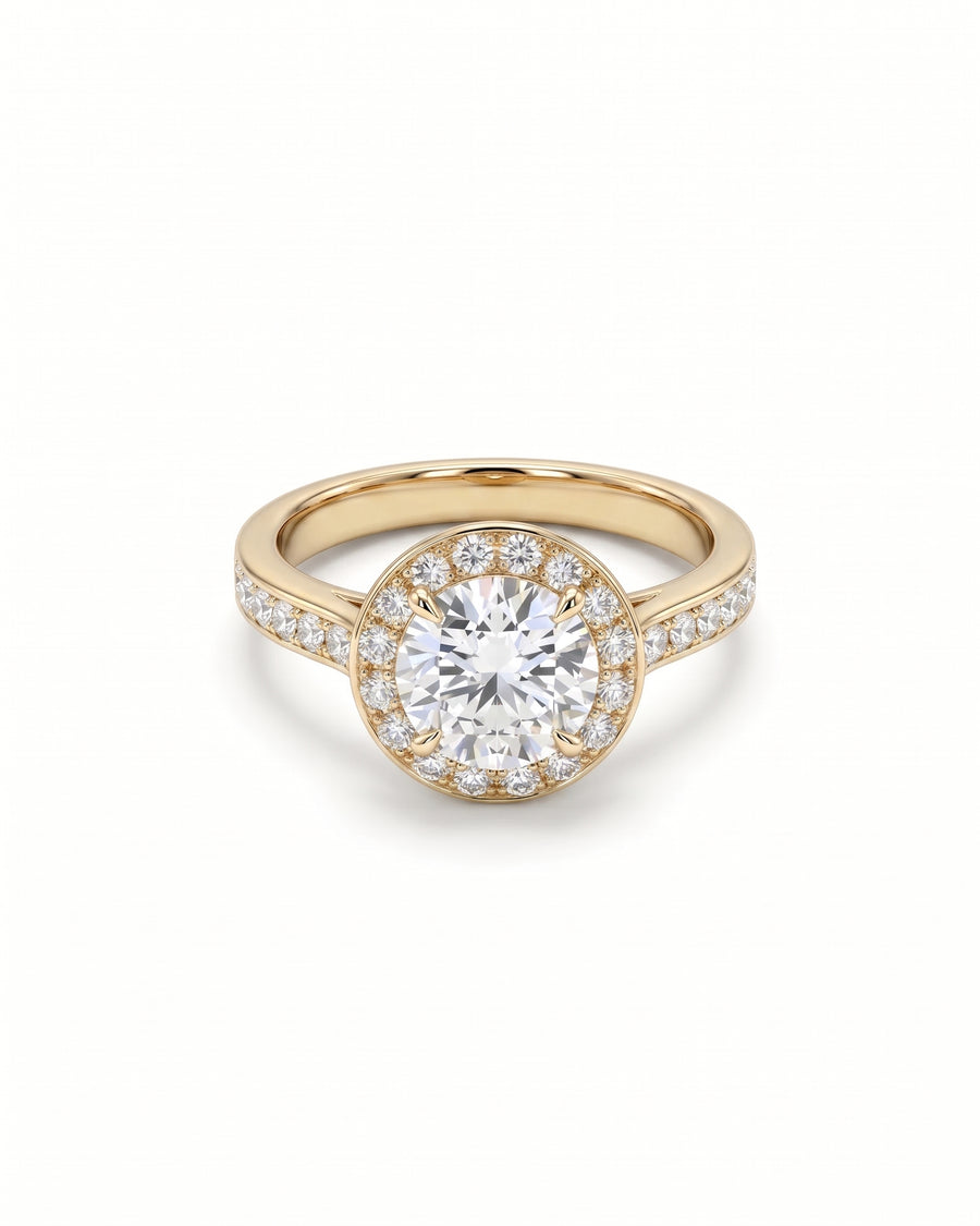 Heart Diamond Cluster Engagement Ring (With Set Diamonds)