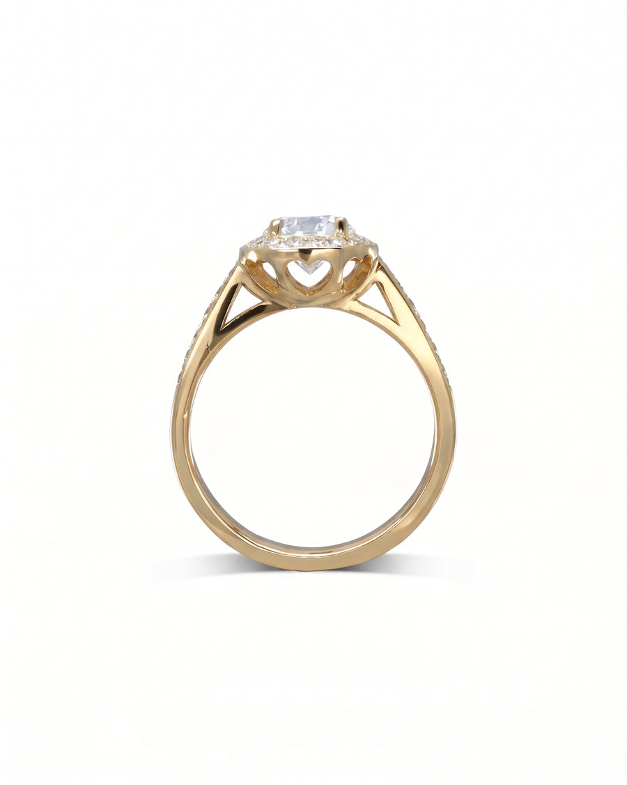 Heart Diamond Cluster Engagement Ring (With Set Diamonds)
