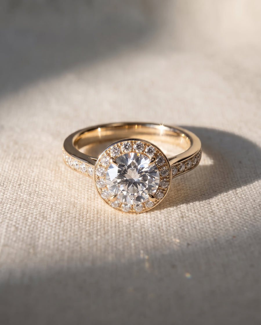 Heart Diamond Cluster Engagement Ring (With Set Diamonds)