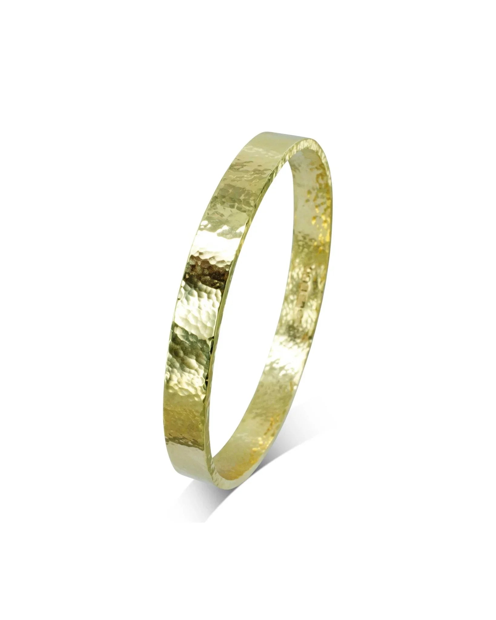 Wide Hammered Gold Bangle Bangle Pruden and Smith