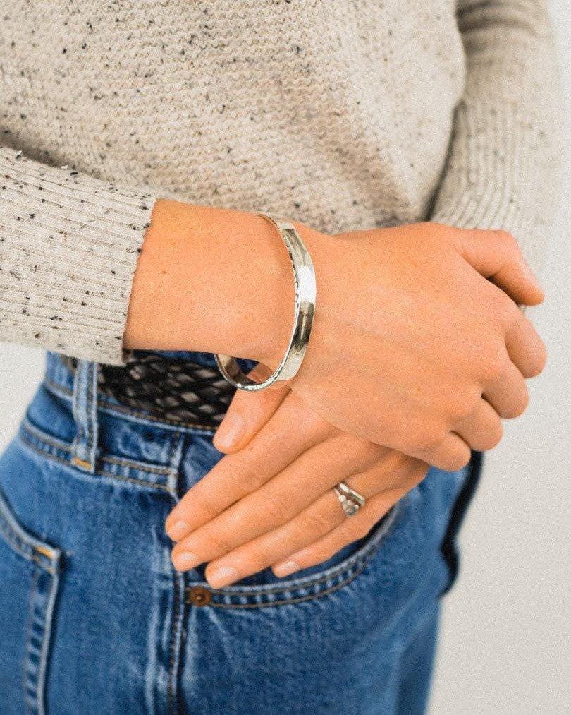 Hammered Heavy Silver Bangle Bangle Pruden and Smith