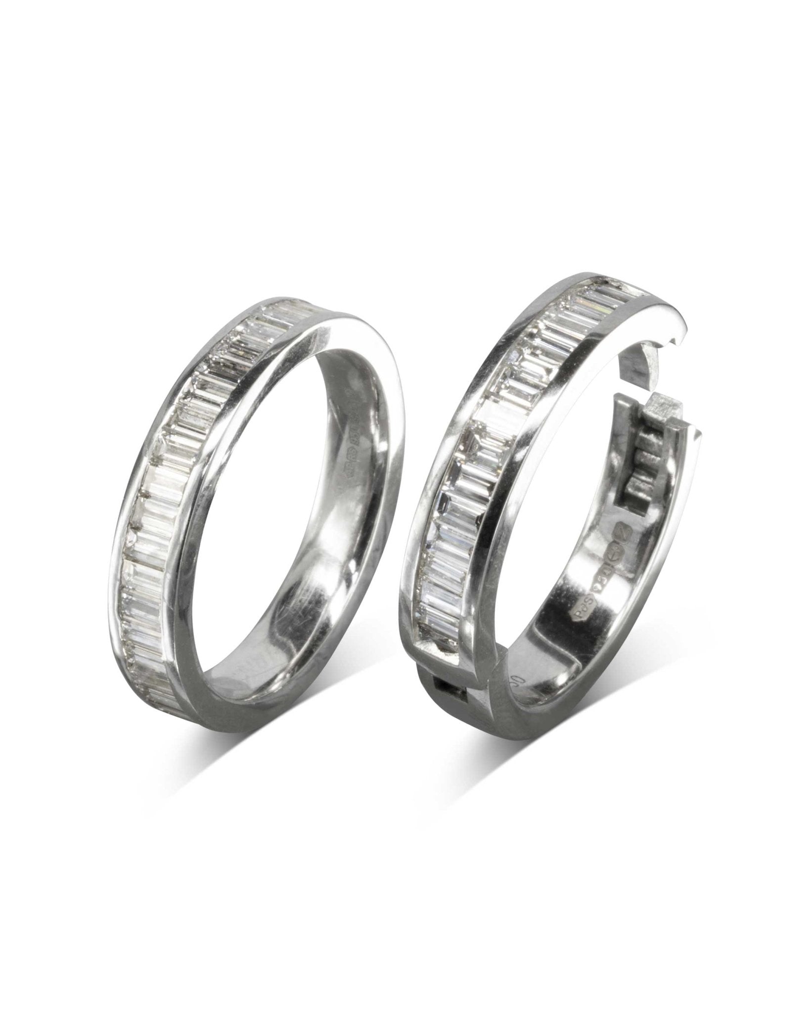 Hinged Baguette Diamond Platinum Eternity Ring Ring Pruden and Smith