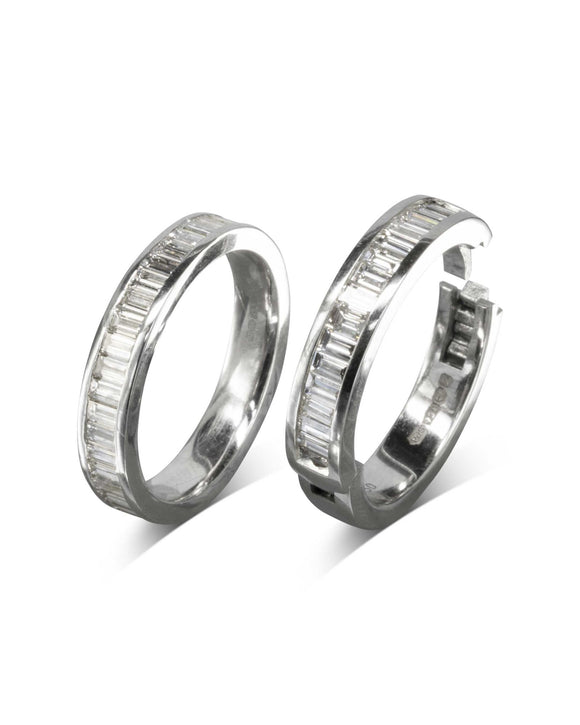 Hinged Baguette Diamond Platinum Eternity Ring Ring Pruden and Smith