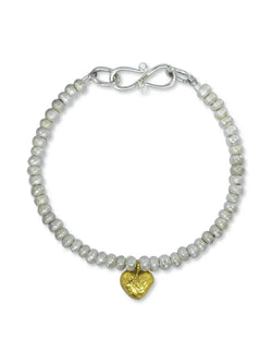 Nugget Silver and Gold Heart Bracelet Bracelet Pruden and Smith   