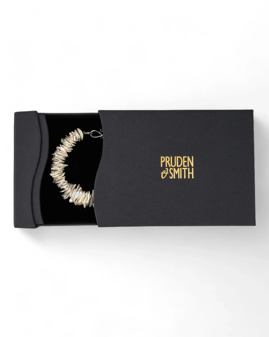 Keshi Pearl Silver Disc Bracelet Bracelet Pruden and Smith