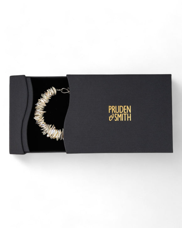 Keshi Pearl Silver Disc Bracelet Bracelet Pruden and Smith