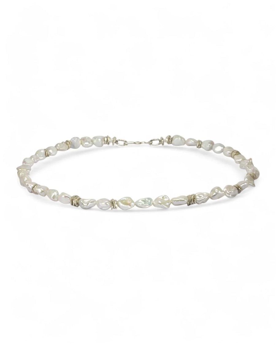 Keshi Pearl Silver Necklace (White) Necklace Pruden and Smith