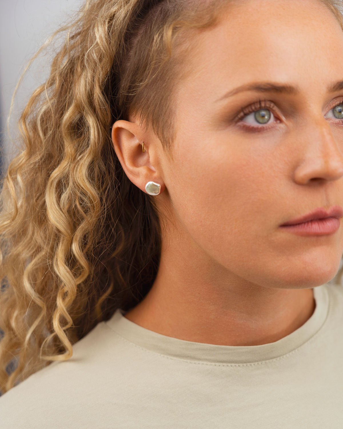 Keshi Pearl Stud Earrings Earrings Pruden and Smith