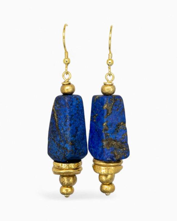 Lapis Lazuli Chunk Earrings Earrings Pruden and Smith