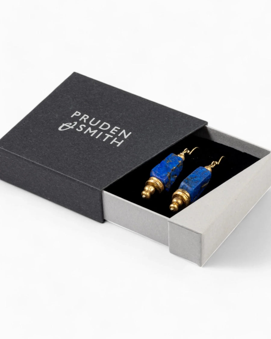 Lapis Lazuli Chunk Earrings Earrings Pruden and Smith
