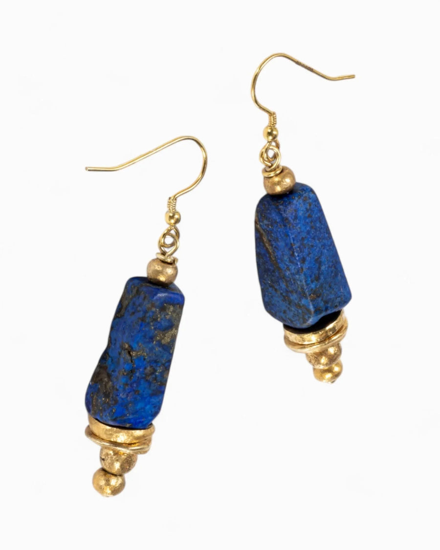 Lapis Lazuli Chunk Earrings Earrings Pruden and Smith