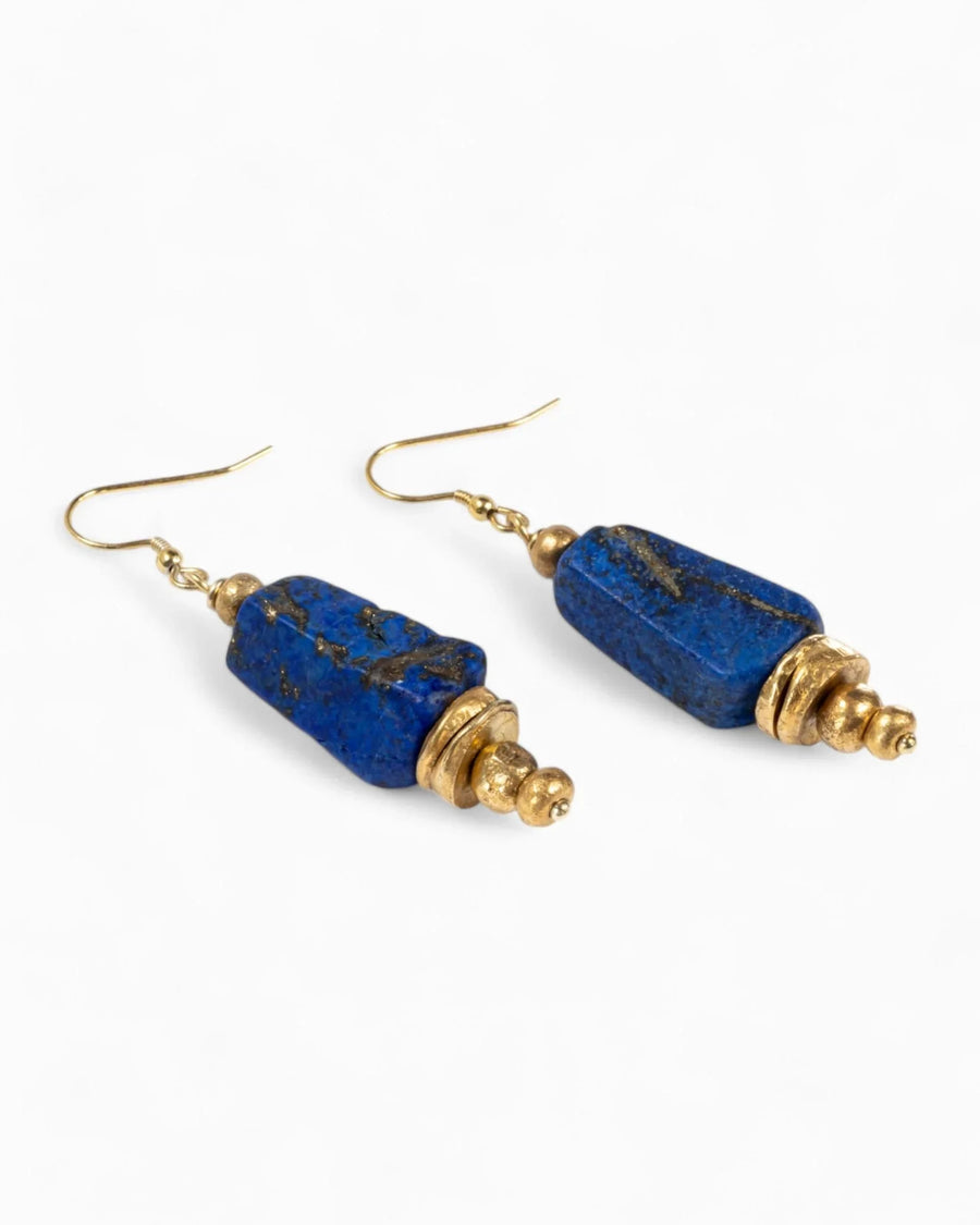 Lapis Lazuli Chunk Earrings Earrings Pruden and Smith