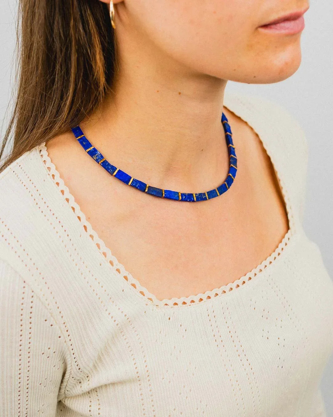 Lapis Lazuli Collar Necklace (Slim) Necklace Pruden and Smith
