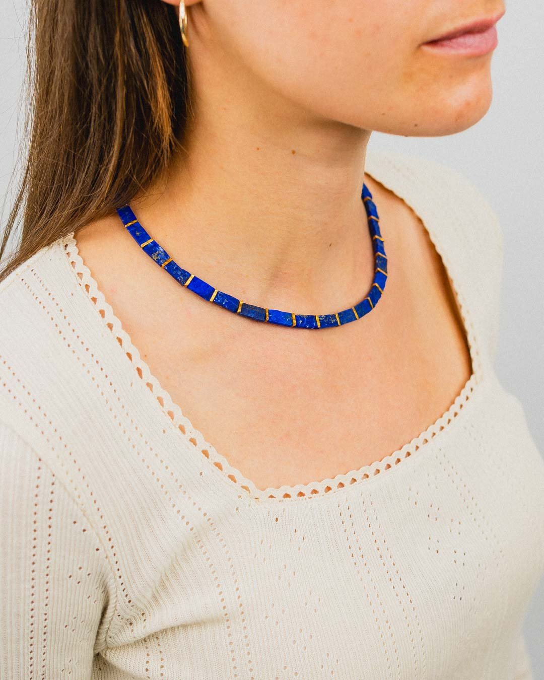 Lapis Lazuli Collar Necklace (Slim) Necklace Pruden and Smith