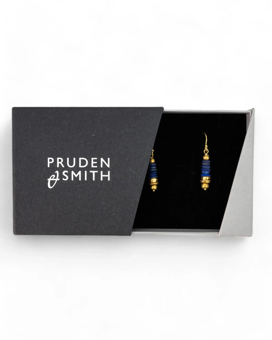 Lapis Lazuli Disc Earrings Earrings Pruden and Smith
