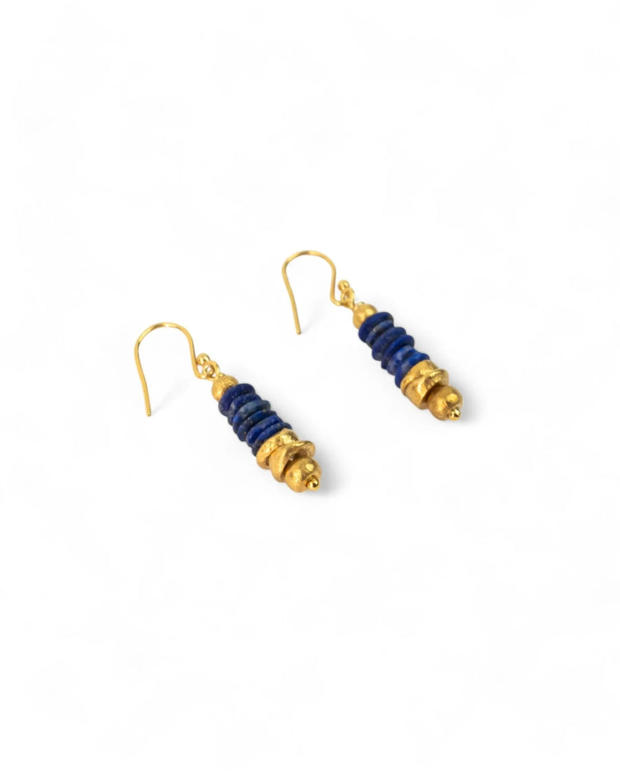Lapis Lazuli Disc Earrings Earrings Pruden and Smith