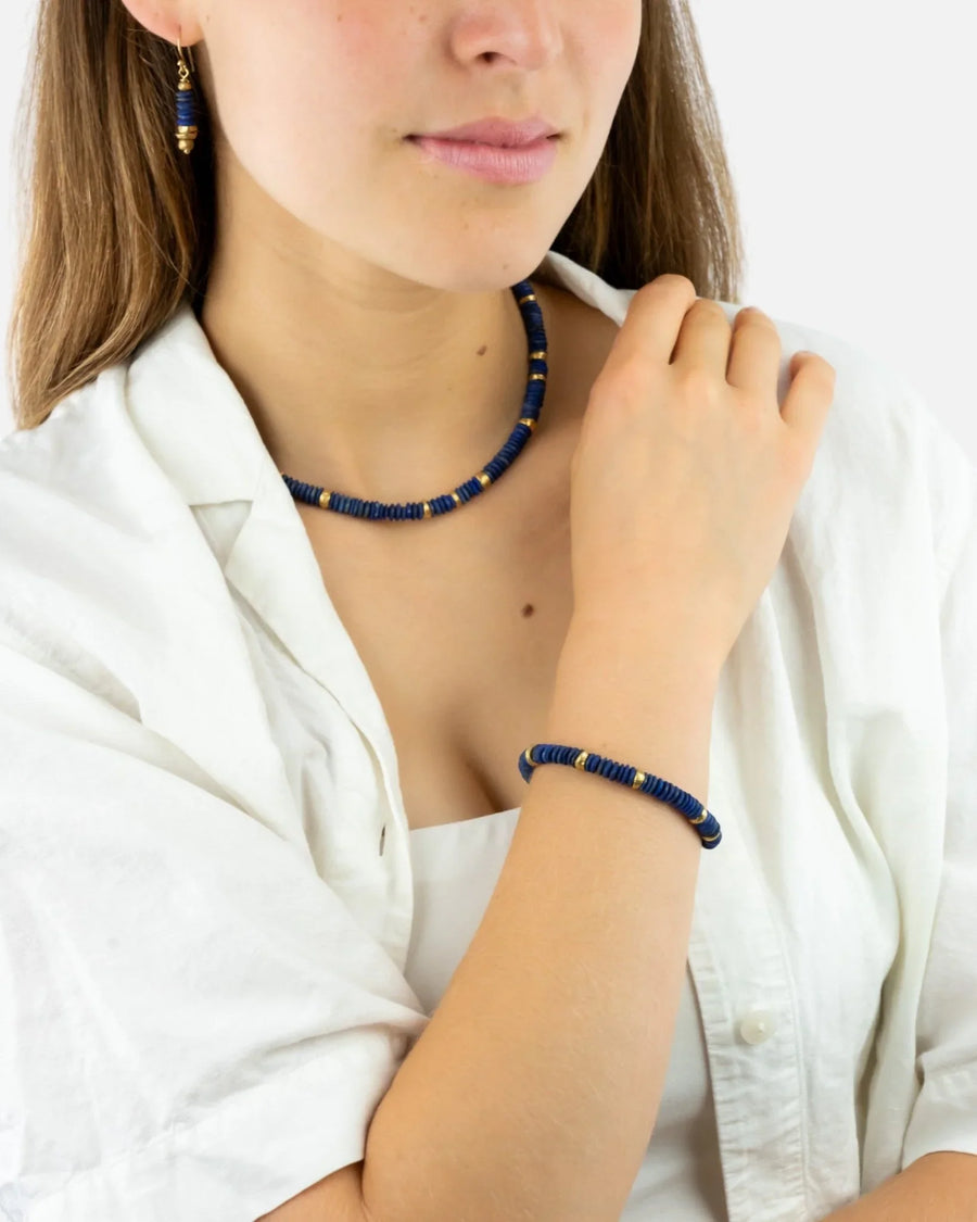 Lapis Lazuli Disc Necklace Necklace Pruden and Smith