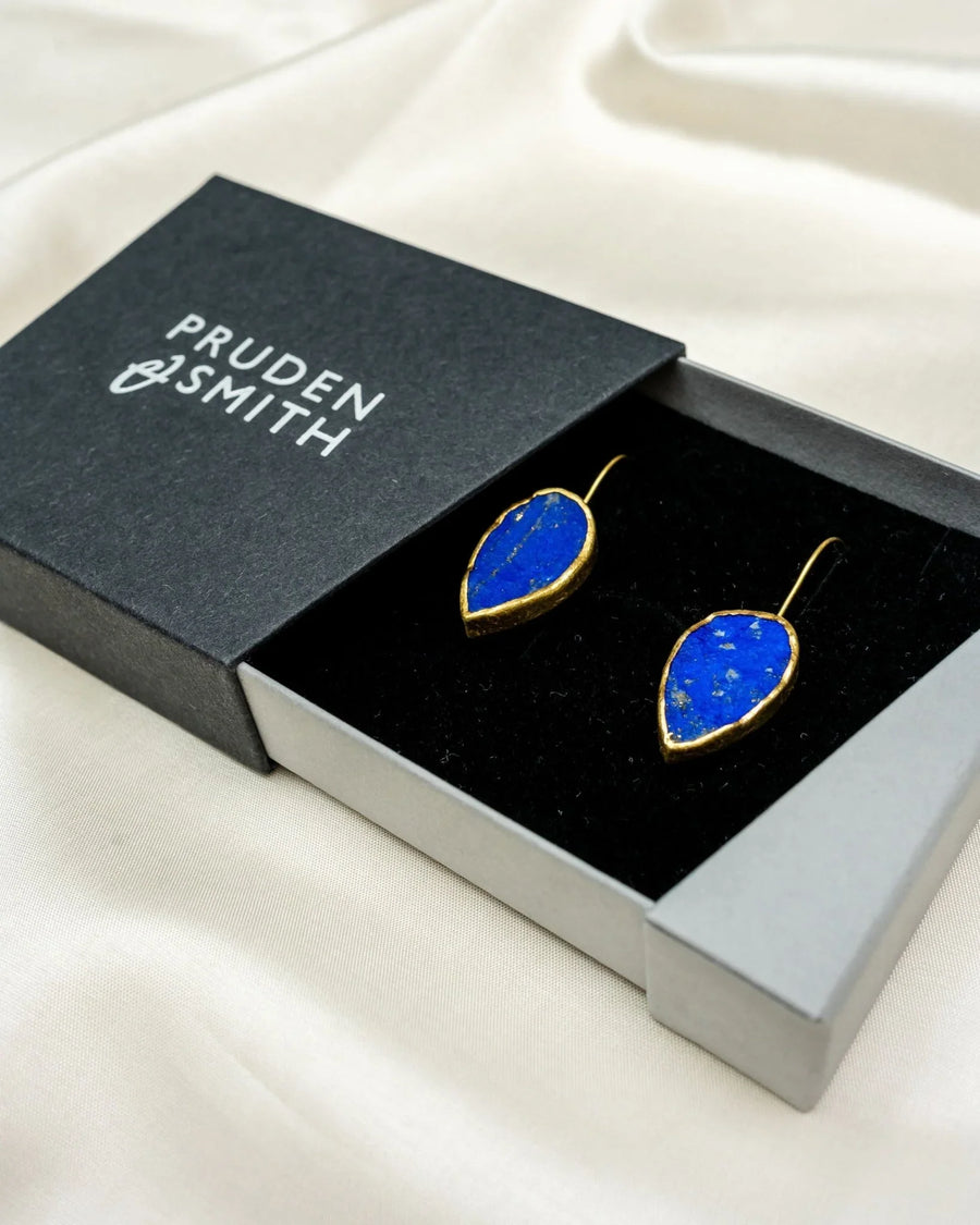 Lapis Lazuli Drop Earrings (25mm) Earrings Pruden and Smith