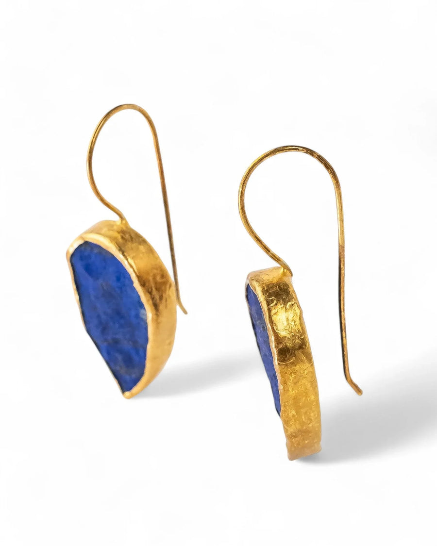 Lapis Lazuli Drop Earrings (25mm) Earrings Pruden and Smith