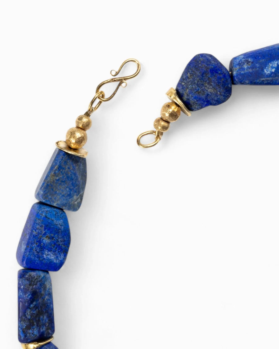 Lapis Lazuli Gold Nugget Necklace Necklace Pruden and Smith