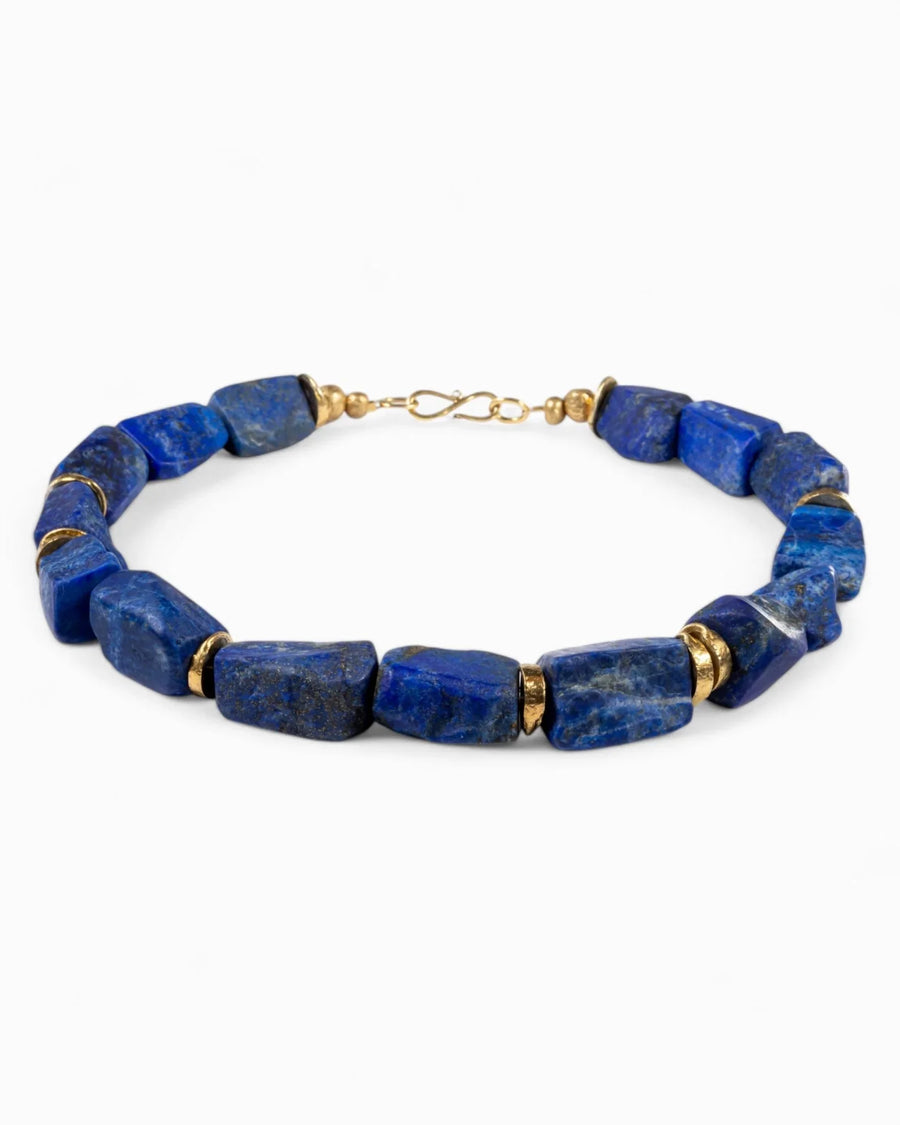 Lapis Lazuli Gold Nugget Necklace Necklace Pruden and Smith