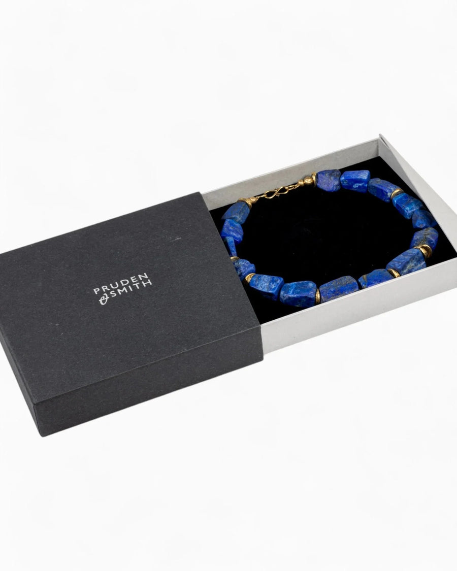 Lapis Lazuli Gold Nugget Necklace Necklace Pruden and Smith