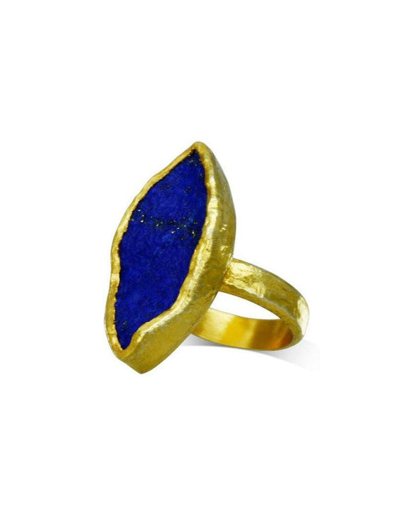 Lapis Lazuli Marquise Cut Dress Ring (25mm) Ring Pruden and Smith
