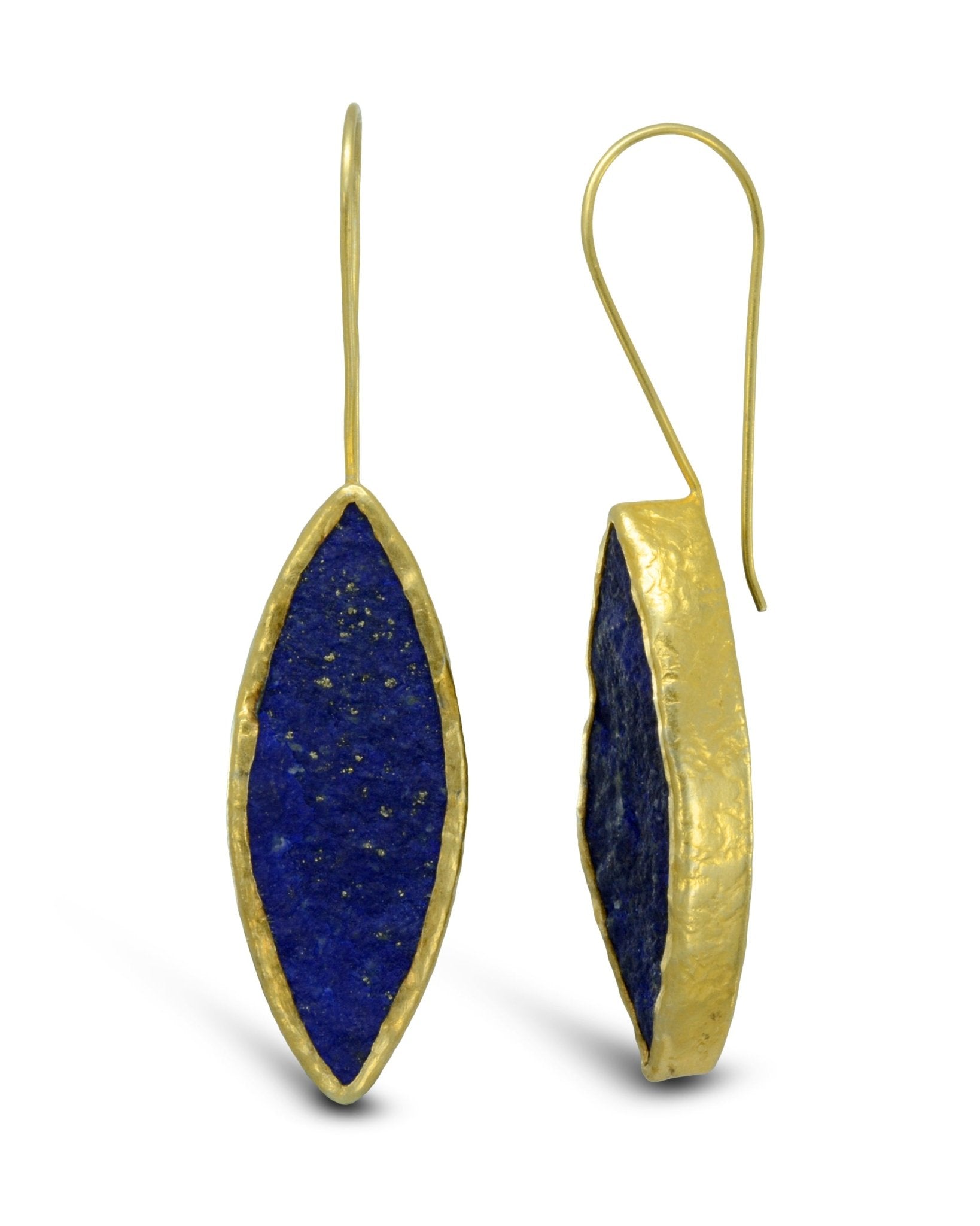 Lapis Lazuli Marquise Drop Earrings (40mm) Earrings Pruden and Smith